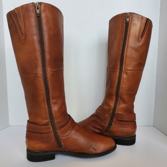 Steve Madden Avilla Brown Leather Riding Boots - Picture 4 of 15